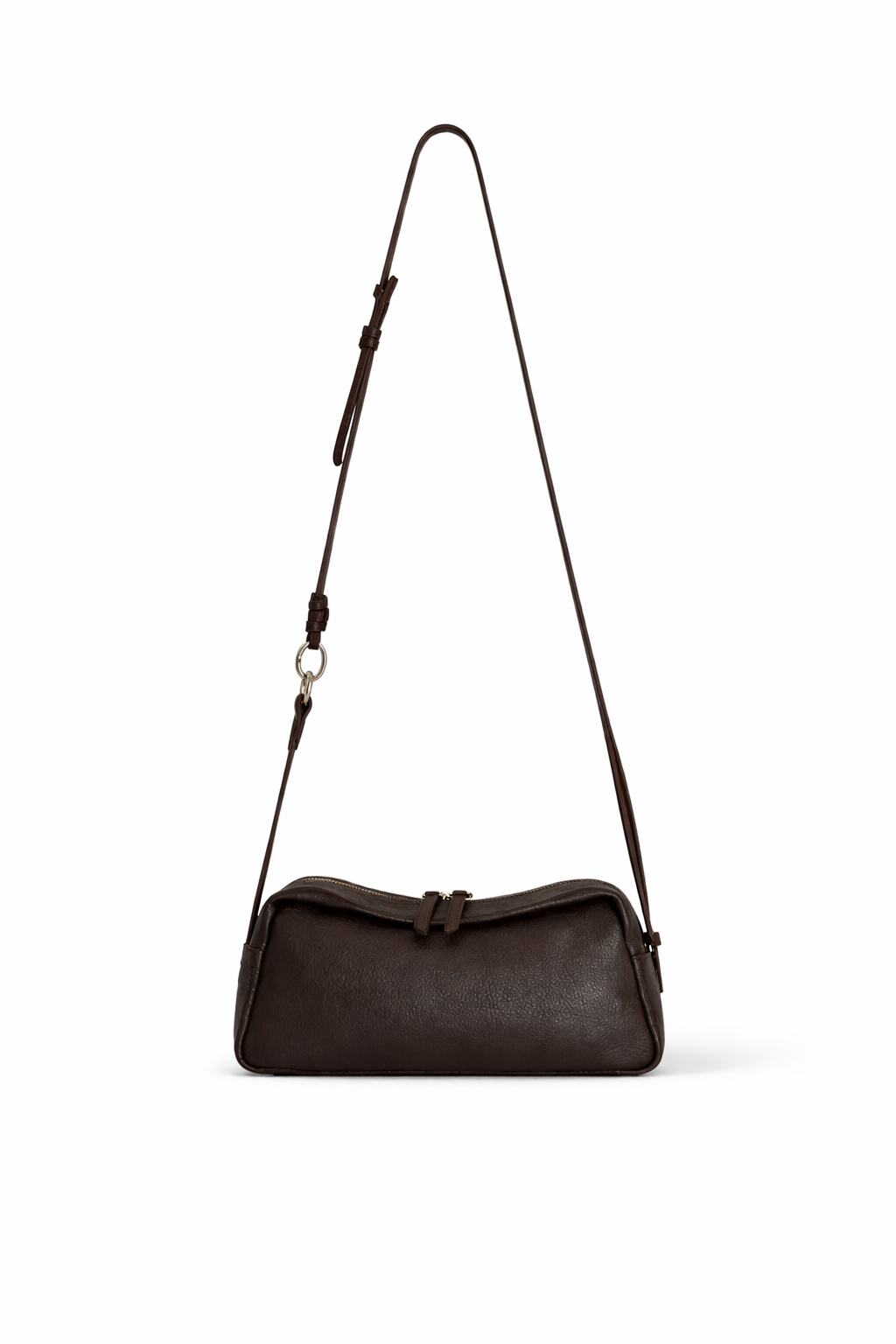 Virelle Leather Slim Shoulder Bag Ebony by MOA - view 2
