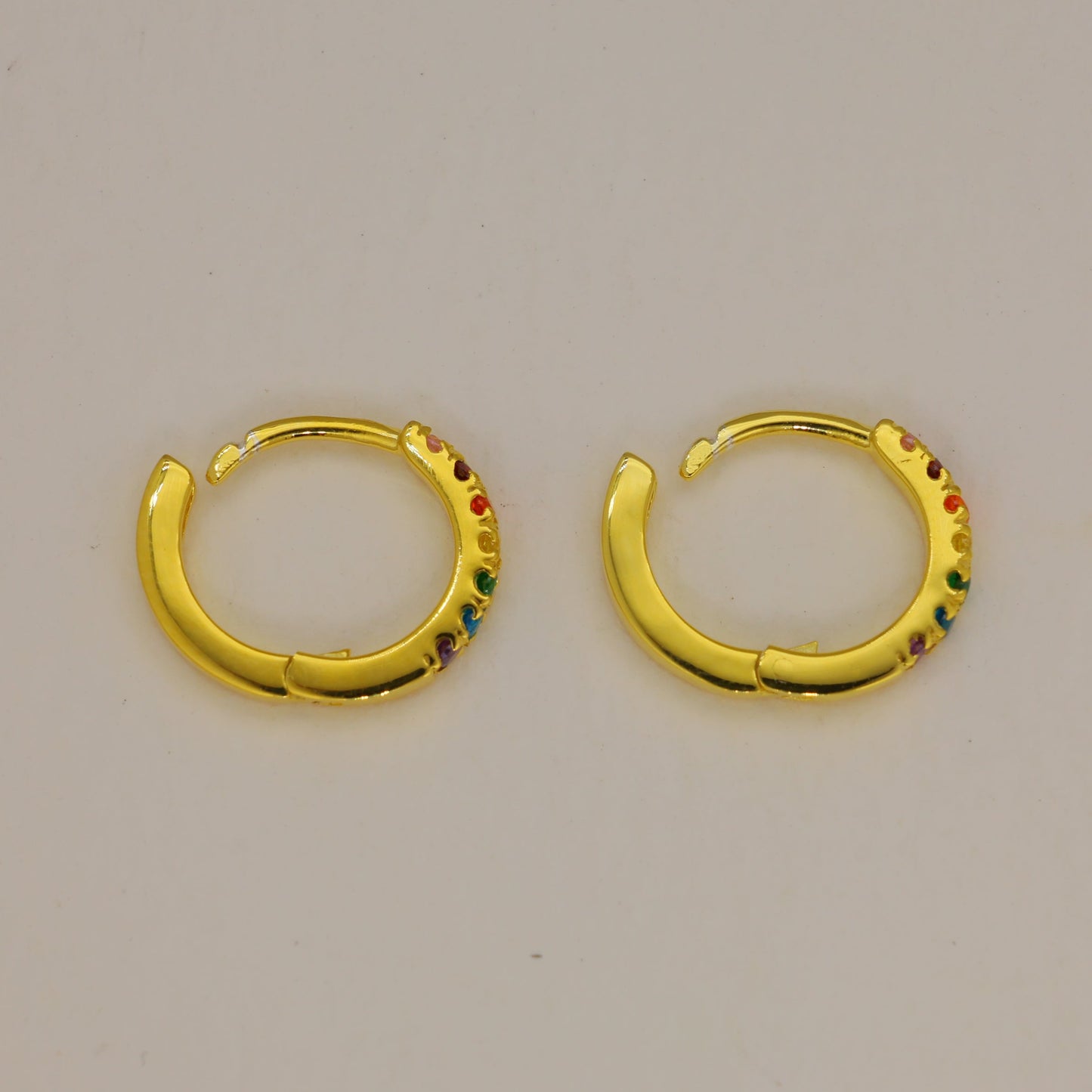 Virelle Rainbow Huggie Earrings 18K Gold by MOA - view 2