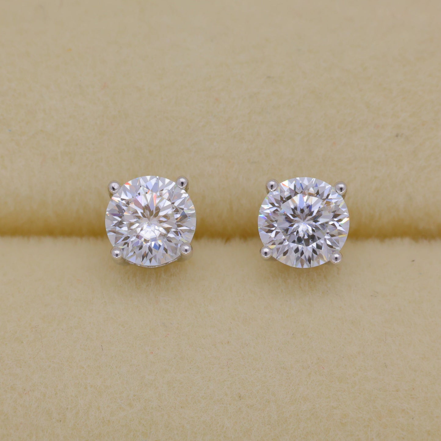 Virelle Solitaire Stud Earrings in 925 Sterling Silver by MOA - view 1