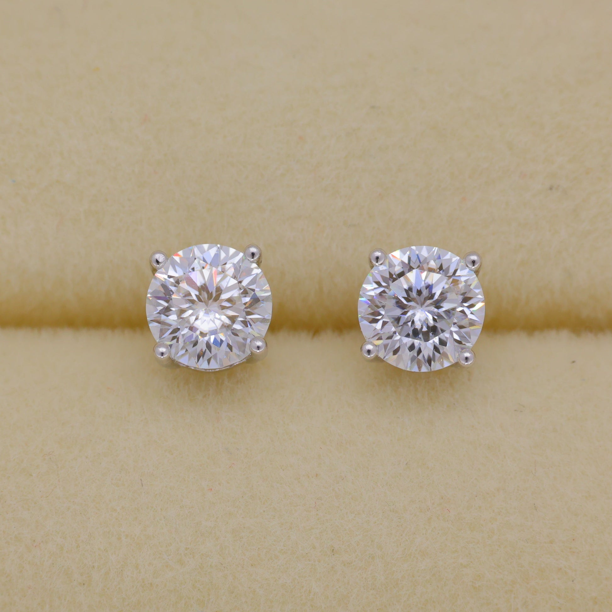 Virelle Solitaire Stud Earrings in 925 Sterling Silver by MOA - view 1