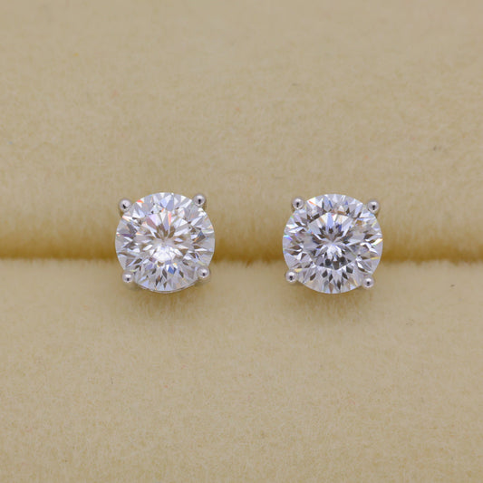 Virelle Solitaire Stud Earrings in 925 Sterling Silver by MOA - view 1
